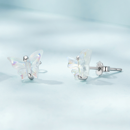 Cercei argint cu fluturasi colorati [3]