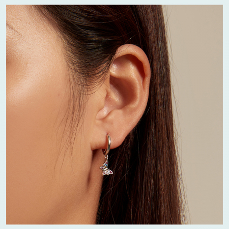 Cercei argint cu fluturasi colorati [7]