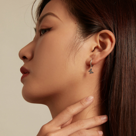 Cercei argint cu fluturasi colorati [6]