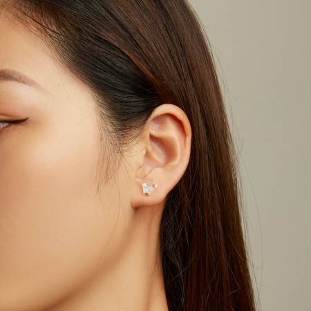 Cercei argint cu fluturasi colorati [2]