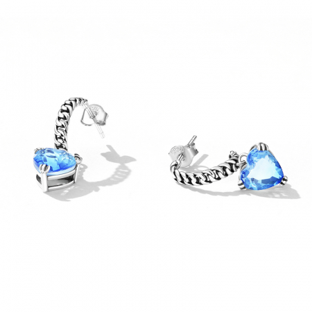 Cercei argint cu inimioare albastre [2]