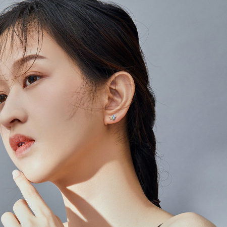 Cercei argint cu inimioare si curcubeu [3]