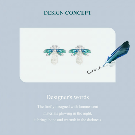 Cercei argint cu licurici fosforescenti [4]