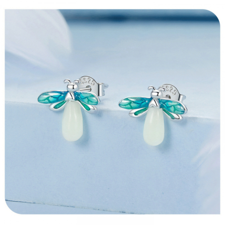 Cercei argint cu licurici fosforescenti [2]