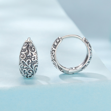 Cercei argint cu model floral [2]