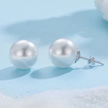 Cercei argint cu perle 12 mm [3]