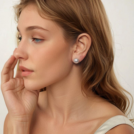 Cercei argint cu perle 12 mm [4]