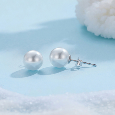 Cercei argint cu perle 8 mm [6]
