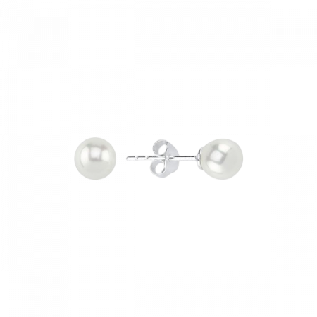Cercei argint cu perle de 6 mm