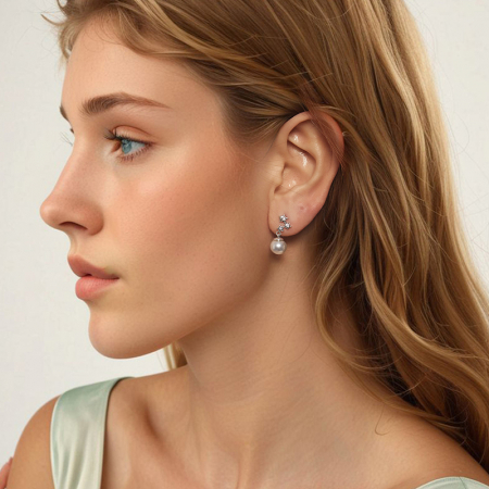 Cercei argint cu perle si zirconii [7]