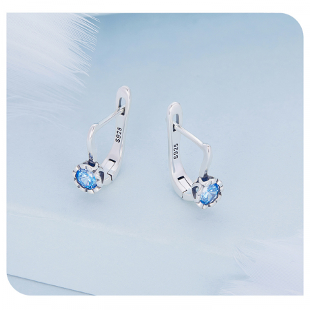 Cercei argint cu zirconii albastre [8]