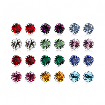 Cercei argint cu zirconii rosii [3]