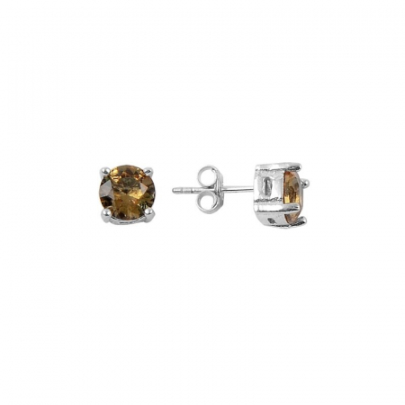 Cercei argint cu zirconii zultanit de 7 mm