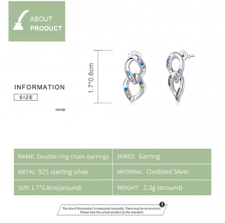 Cercei argint Double Link Chain [4]