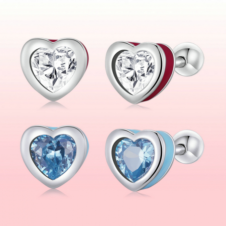 Cercei argint dragoste simpla [14]