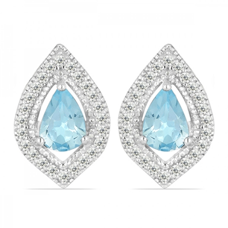 Cercei argint Eleanor, 925, cu topaz Sky Blue si zirconiu alb - EVA0049 [0]