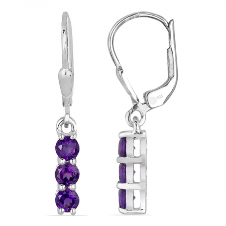 Cercei argint Fanny, 925, cu ametist african - EVA0028 [1]