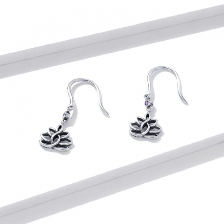 Cercei argint floare de lotus [2]
