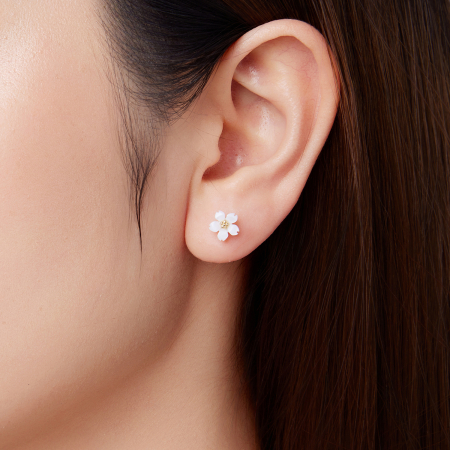 Cercei argint Flori Sakura Albe [8]