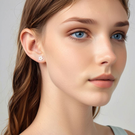 Cercei argint Flori Sakura Albe [5]