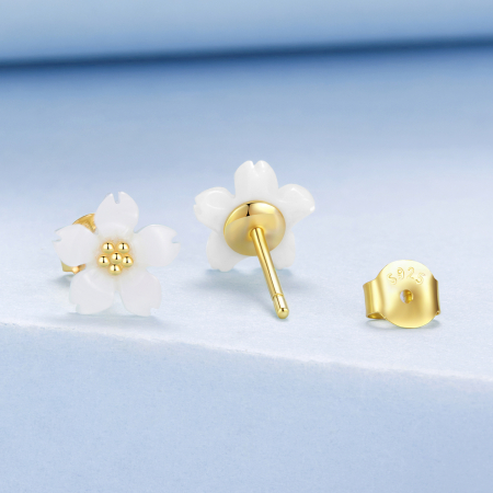 Cercei argint Flori Sakura Albe [2]