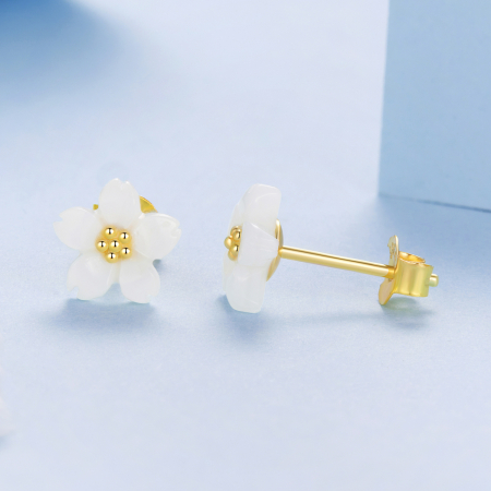 Cercei argint Flori Sakura Albe [6]