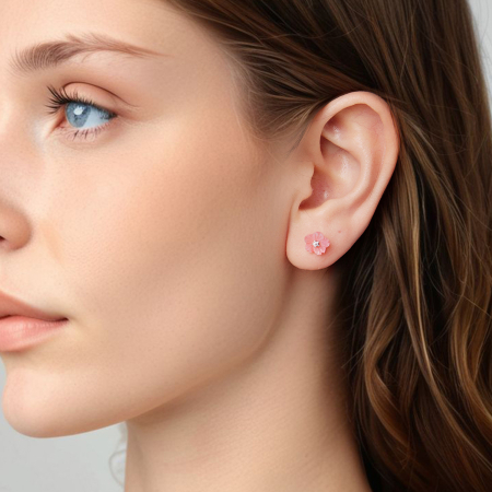 Cercei argint Flori Sakura Roz [5]