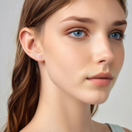 Cercei argint Flori Sakura Roz [3]