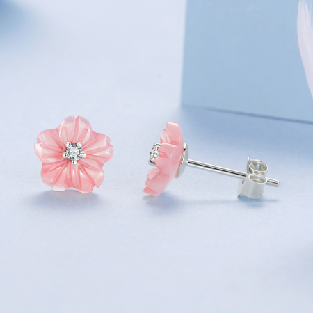 Cercei argint Flori Sakura Roz [6]