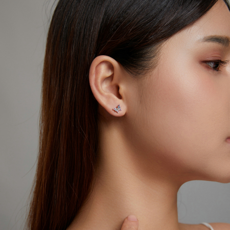 Cercei argint fluturasi colorati [6]