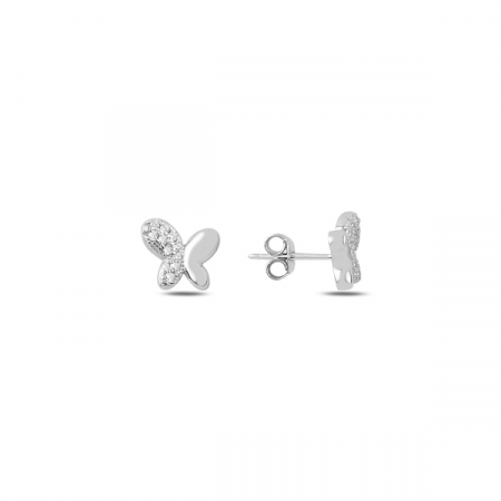 Cercei argint fluturasi cu zirconii albe - ETU0186 [0]