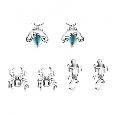 Cercei argint soparla norocoasa Gecko [9]