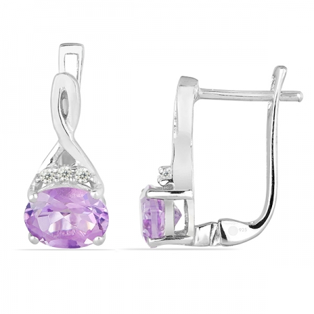 Cercei argint Grace, 925, cu ametist brazilian si zirconiu alb - EVA0009 [1]