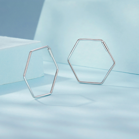 Cercei argint hexagonali [4]