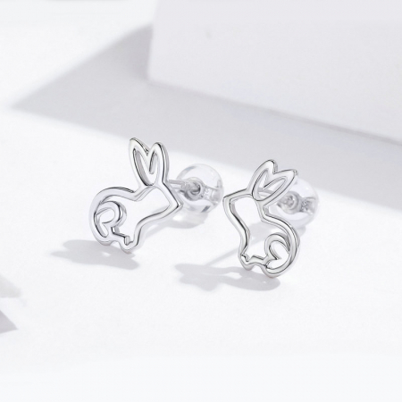 Cercei argint iepurasi placati cu rodiu [2]