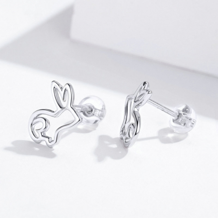 Cercei argint iepurasi placati cu rodiu [4]