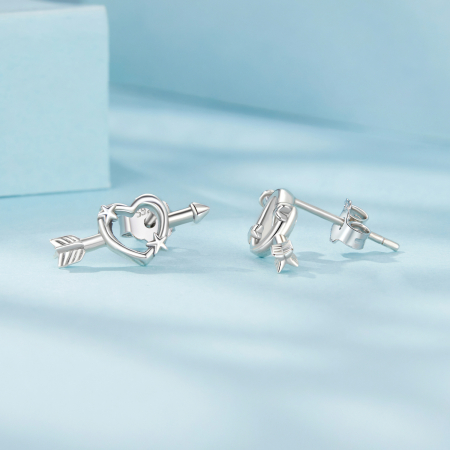 Cercei argint Inima Sagetata [4]