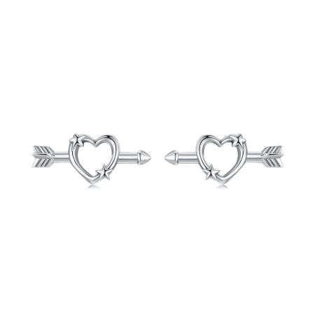 Cercei argint Inima Sagetata