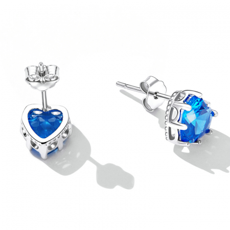 Cercei argint inimioare albastre [2]