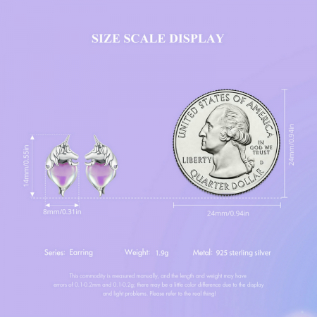 Cercei argint inimioare cu unicorni [12]