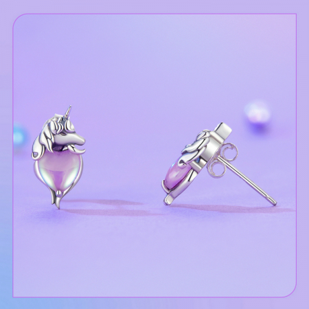 Cercei argint inimioare cu unicorni [18]