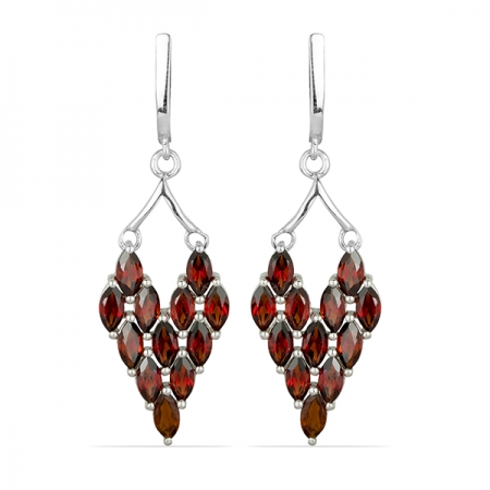 Cercei argint Isabela, 925, cu granat - EVA0047 [0]