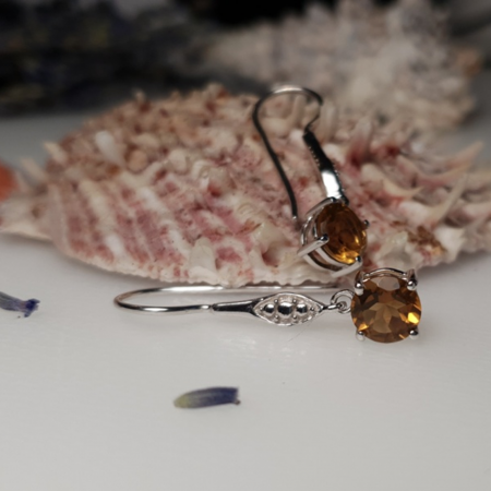 Cercei argint Isadora, 925, cu cuart culoarea mierii - EVA0040 [2]