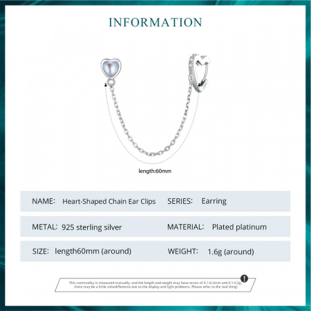 Cercel argint lant si inimioare [10]
