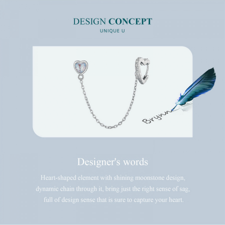 Cercel argint lant si inimioare [8]