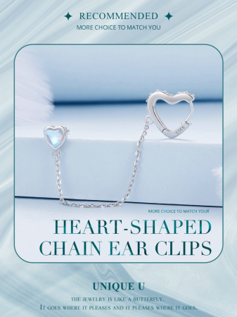 Cercel argint lant si inimioare [13]