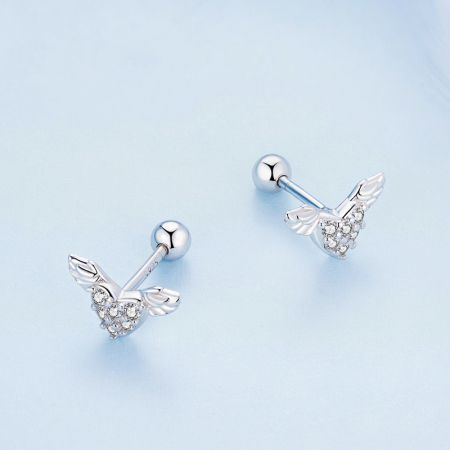 Cercei argint Love Wings cu zirconii [3]