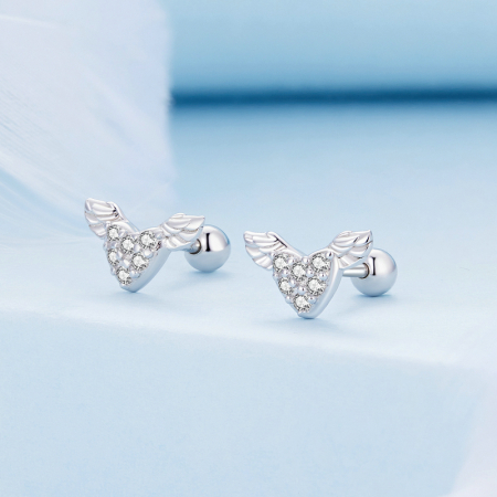 Cercei argint Love Wings cu zirconii [4]