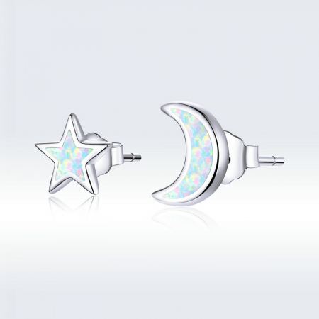 Cercei argint Luna si Luceafarul cu Opal [7]