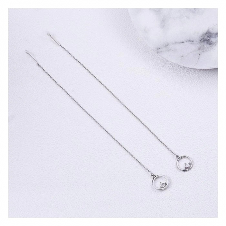 Cercei argint lungi cu cercuri placati cu rodiu [5]